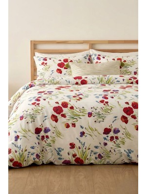 Laliva Gelincik Çift Kişilik -Çarşafı Lastikli-Pamuk Nevresim Takımı-