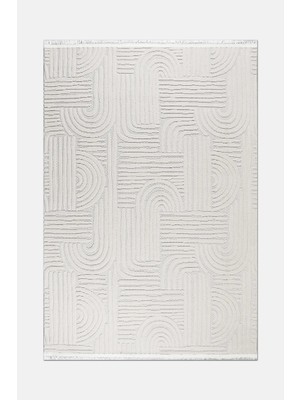 Artloop Veyla Krem Robot Süpürgeye Uyumlu Kolay Temizlenebilir Halı Salon, Oturma Odası ve Koridor Halısı Rp 39