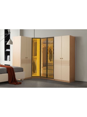 Doressa Lanis Reflekte Camlı Köşe Gardırop