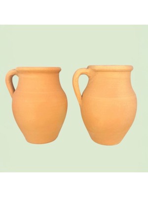 AdenArt 2'li Peynir Çömleği Doğal Toprak Küçük Boy 10*17 cm