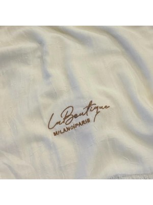 La Boutique Laboutique Be Happy Serisi Bambu Kraş Şal Ekru