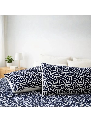 Luna Bueno Viola Bueno Fransea Vera Çift Kişilik Yatak Örtüsü 3 Parça - Lacivert