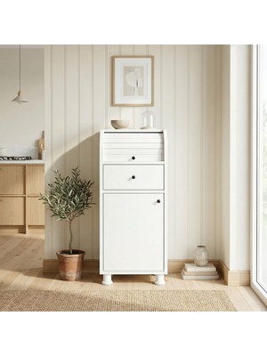 Cabana %100 Mdf Çekmeceli ve Raflı Ekmeklik Dolabı - Kaydırmaz Kulplu