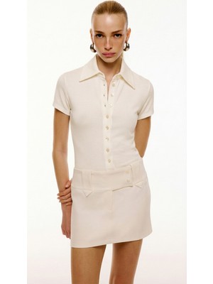 Love On Friday Flora Polo Yaka Düğmeli Body