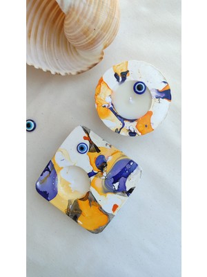 Fancyagnes El Yapımı Taş Tozu Mumluk 2li Set