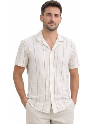 Cazador Erkek Kısa Kol Keten Gömlek 24020