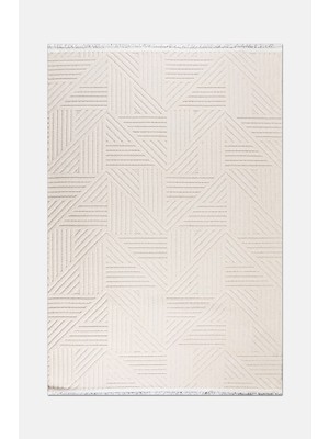 Artloop Veyla Krem Robot Süpürgeye Uyumlu Kolay Temizlenebilir Halı Salon, Oturma Odası ve Koridor Halısı Rp 41