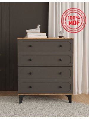 T&B Irmak 4 Çekmeceli Şifonyer - Tamamı Mdf