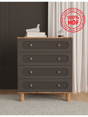 T&B Soho 4 Çekmeceli Şifonyer - Tamamı Mdf