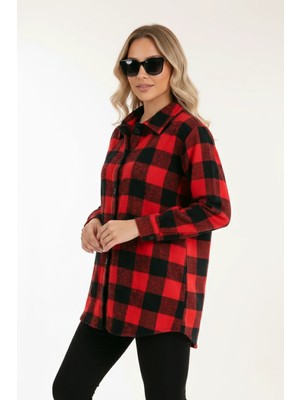 Ekose Desen Uzun Kol Yumuşak Soft Dokulu Düğmeli Oduncu Gömlek