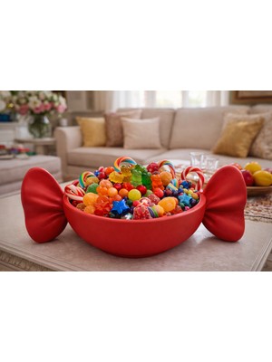 Mir Store 3D Baskı Şekerlik – Şeker Formlu Dekoratif Sunumluk | Renk Seçenekli Premium Şeker Kabı