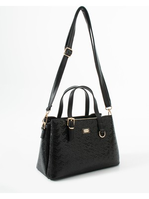 Sanmorris Kadın Suni Deri Gold Tokalı El ve Omuz Çantası 1445