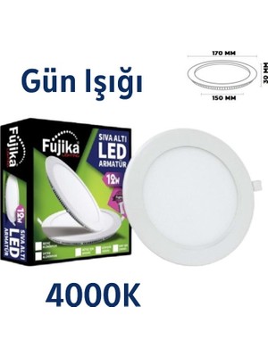 Fujika 12W Sıva Altı LED Panel Gün Işığı 4000K