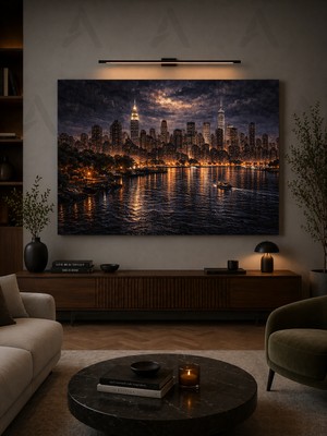 Artease Newyork Gece Şehir Manzarası Kanvas Tablo