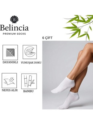 Belincia Bambu 6'lı Paket Kadın Patik Çorap/dikişsiz/koku Karşıtı