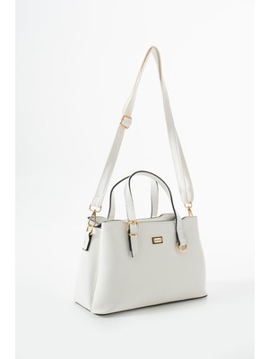 Sanmorris Kadın Suni Deri Gold Tokalı El ve Omuz Çantası 1445