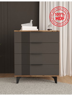 T&B Ekin 4 Çekmeceli Şifonyer - Tamamı Mdf