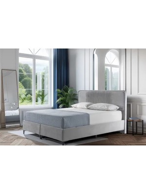 Vivense Luna Nova Baza ve Başlık Seti, Açık Gri, 160X200