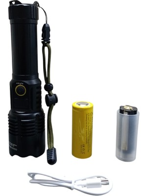 Skygo Krm 1500 Lümen Tg LED 2800 Mah Zoom Özellikli Şarj Edilebilir El Feneri SK3300 Krm