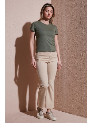 Fashion Friends Pamuklu Yüksek Bel Bol Paça Jeans Bayan Kot Pantolon 26Y0294K1