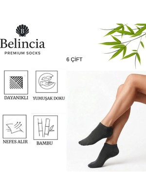 Belincia Bambu 6'lı Paket Kadın Patik Çorap/dikişsiz/koku Karşıtı