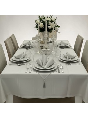 BT Pasifik Olber 12 Kişilik 26 Parça Masa Örtüsü Seti 160 x 220 Çeyiz