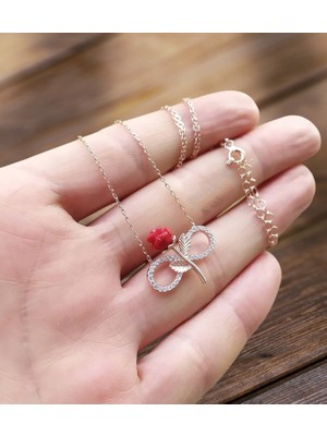 Modahilye 925 Ayar Gümüş Sonsuzluk Gül Rose Gold Kolye