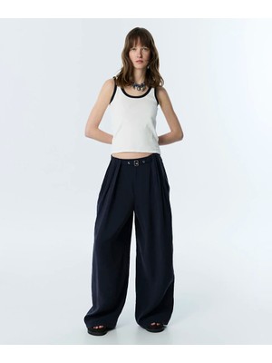 Twist Pileli Wıde Leg Pantolon TS1260003258015