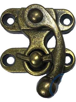 Skygo Krm Kancalı Yay Gözü, Ahşap Kutu Klipsi - Küçük, Antik, 1 Adet Krm