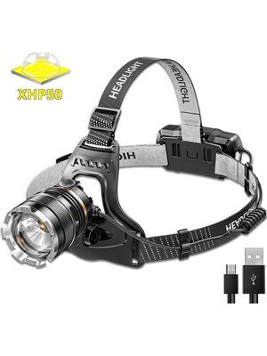 Krm Peakstar PS-8002 Sensörlü Zoomlu Profesyonel Şarjlı Kafa Lambası Krm