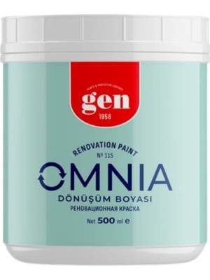 Gen Omnia Saf Akrilik Dönüşüm Boyası Beyaz 1000 ml Dolap - Fayans - Plastik - Ahşap - Duvar