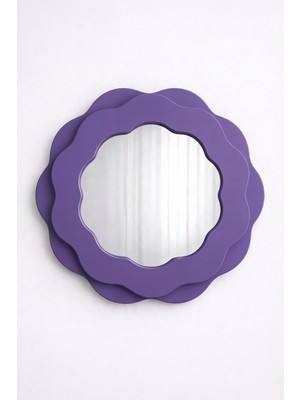 Ortakçı Design Bloom – Modern Dalgalı Çerçeve Ayna | Dekoratif Mdf Ayna 90 x 90 cm