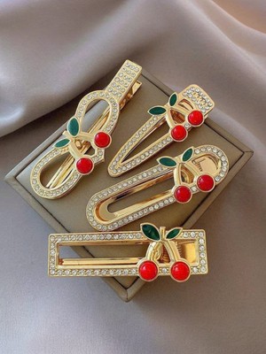 Elas Home Kiraz Çift Taşlı Metal Pens
