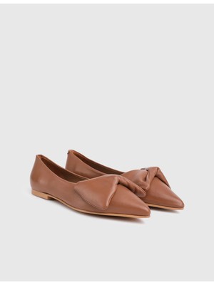 İLVİ Urbino Hakiki Deri Taba Kadın Babet