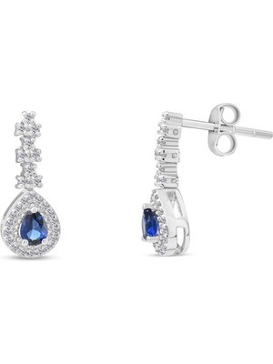 Makdis Pırlanta 0.55 Karat Safir Pırlanta Küpe