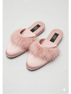 G&C Kadın Çeyizlik Tüylü Gelin Ev Terliği 245