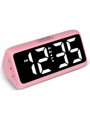 Yatak Odaları Için Dijital Alarm Saati, Yüksek Sesli Alarm, Kalın Rakamlar, 5 Kademeli Parlaklık Ayarı, 4 Ses Seviyesi, Erteleme Fonksiyonu,prize Takılabilir