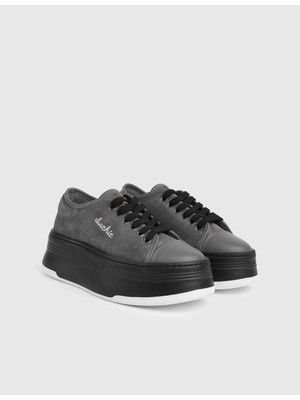 İLVİ Gemma Hakiki Süet Deri Gri Kadın Spor Ayakkabı