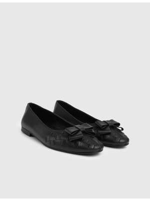 İLVİ Vireya Hakiki Deri Siyah Kadın Babet