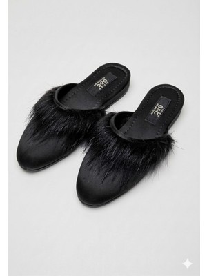 G&C Kadın Çeyizlik Tüylü Gelin Ev Terliği 245