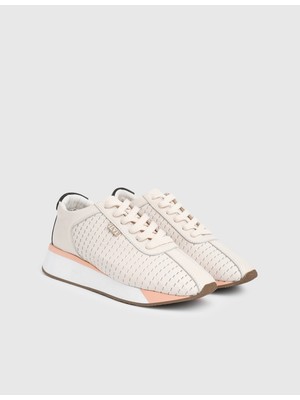 İLVİ Flux Hakiki Deri Kadın Bej Spor Ayakkabı