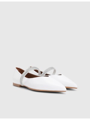 İLVİ Vivra Hakiki Deri Beyaz Kadın Babet