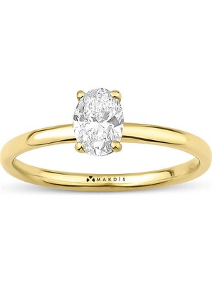 Makdis Pırlanta 0.65 Karat Oval Tektaş Pırlanta Yüzük