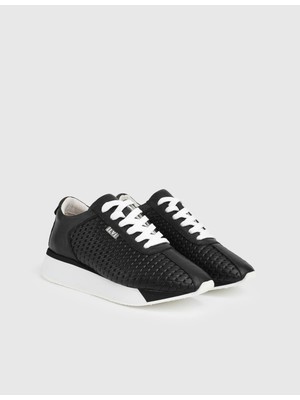 İLVİ Flux Hakiki Deri Kadın Siyah Spor Ayakkabı