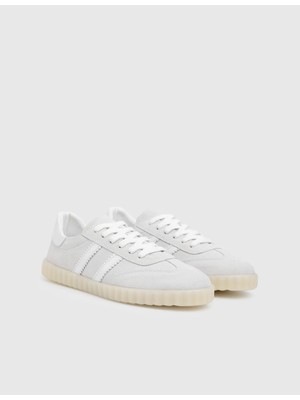 İLVİ Kione Hakiki Süet Deri Kadın Beyaz Spor Ayakkabı