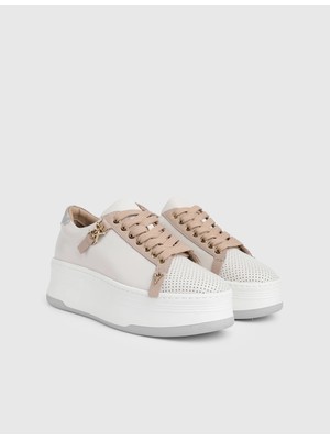 İLVİ Nova Hakiki Deri Krem Kadın Spor Ayakkabı