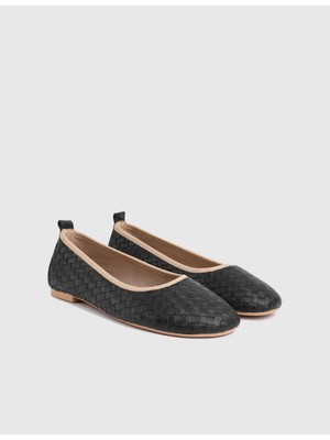 İLVİ Yew Hakiki Deri Kadın Siyah Babet