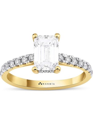 Makdis Pırlanta 1.90 Karat Emerald Tektaş Pırlanta Yüzük