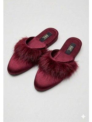 G&C Kadın Çeyizlik Tüylü Gelin Ev Terliği 245