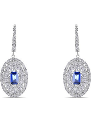 Makdis Pırlanta 3.20 Karat Safir Pırlanta Küpe